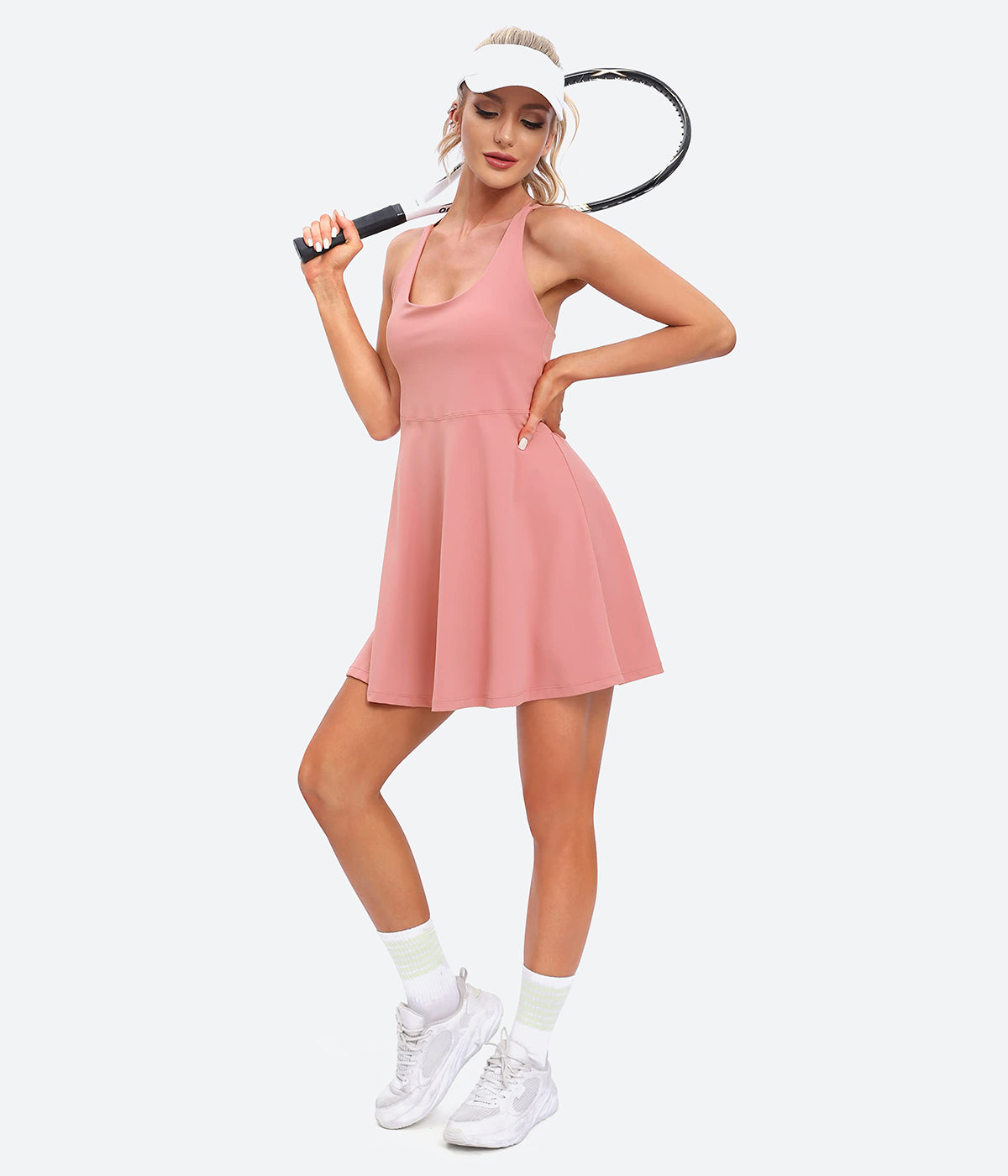  Heathyoga Tennis Dress, Cut Out Twisted Workout Dress