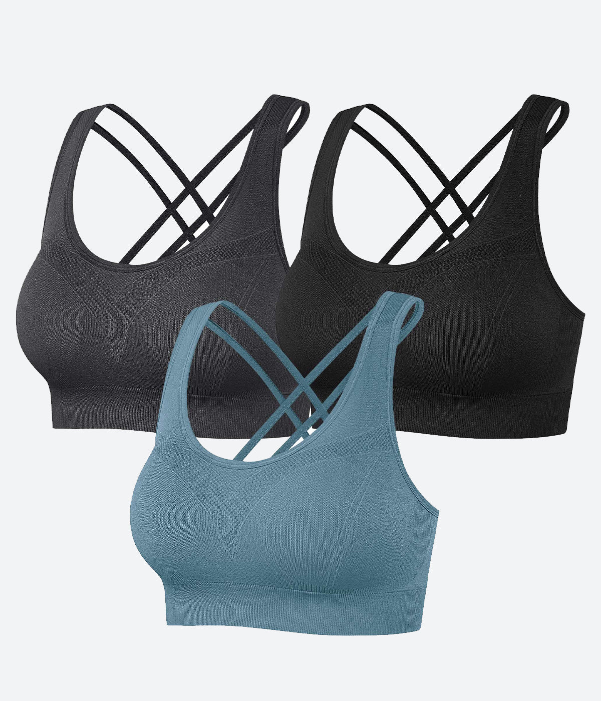 Pack of 3 Seamless Sports Bras Women's InstaCool Liftup Air Bra Ultra  Comfortable Padded Underwired Bra, Black+Gray+Purple : : Fashion