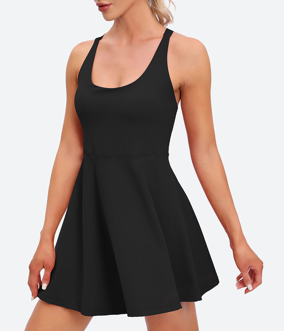IUGA Tennis Dress With Built in Shorts & Bra - Mauve / XS