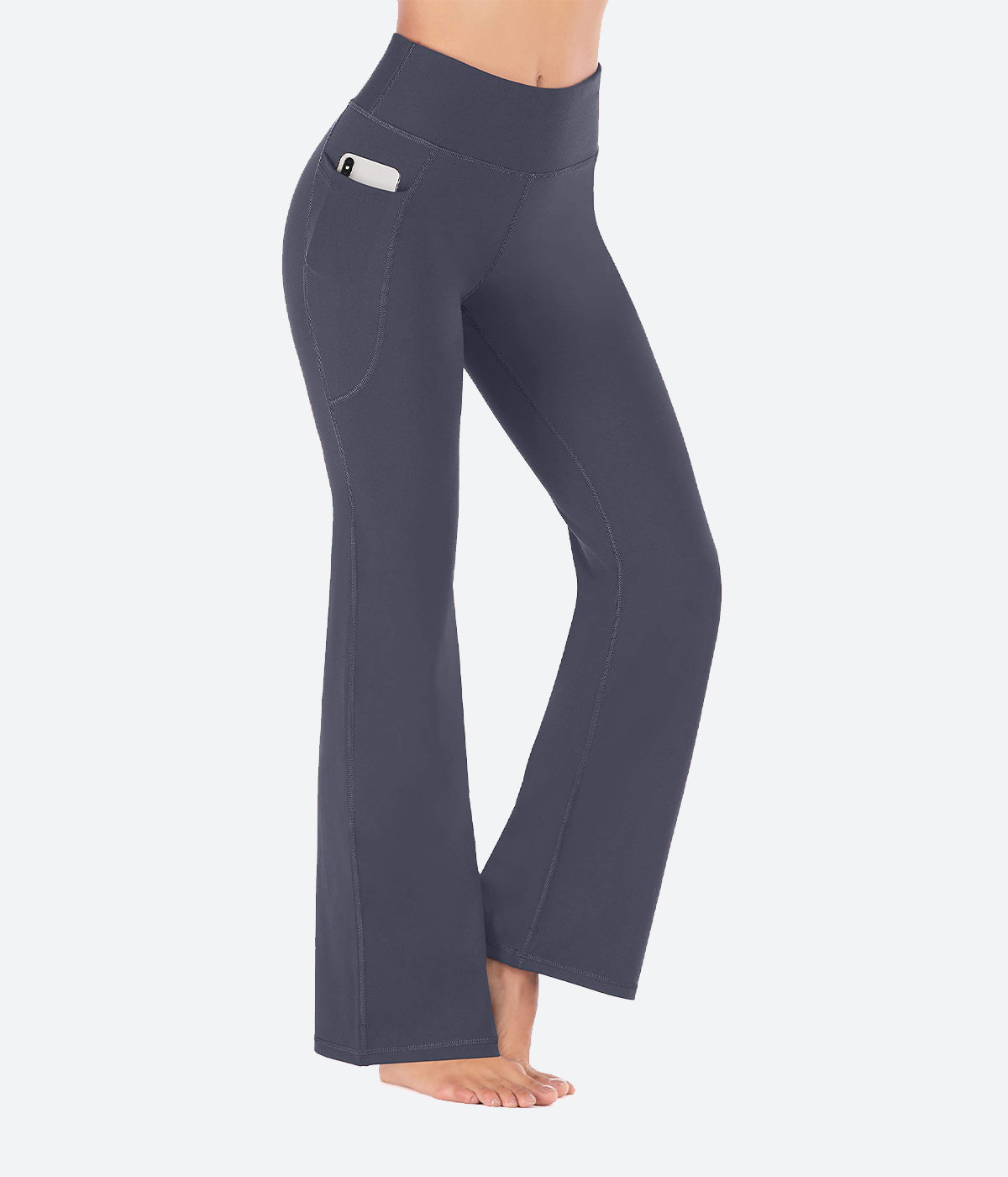 KINPLE Bootcut Yoga Pants with Pockets for Women High Waist Workout Bootleg  Pants Tummy Control, 2 Pockets Work Pants for Women 