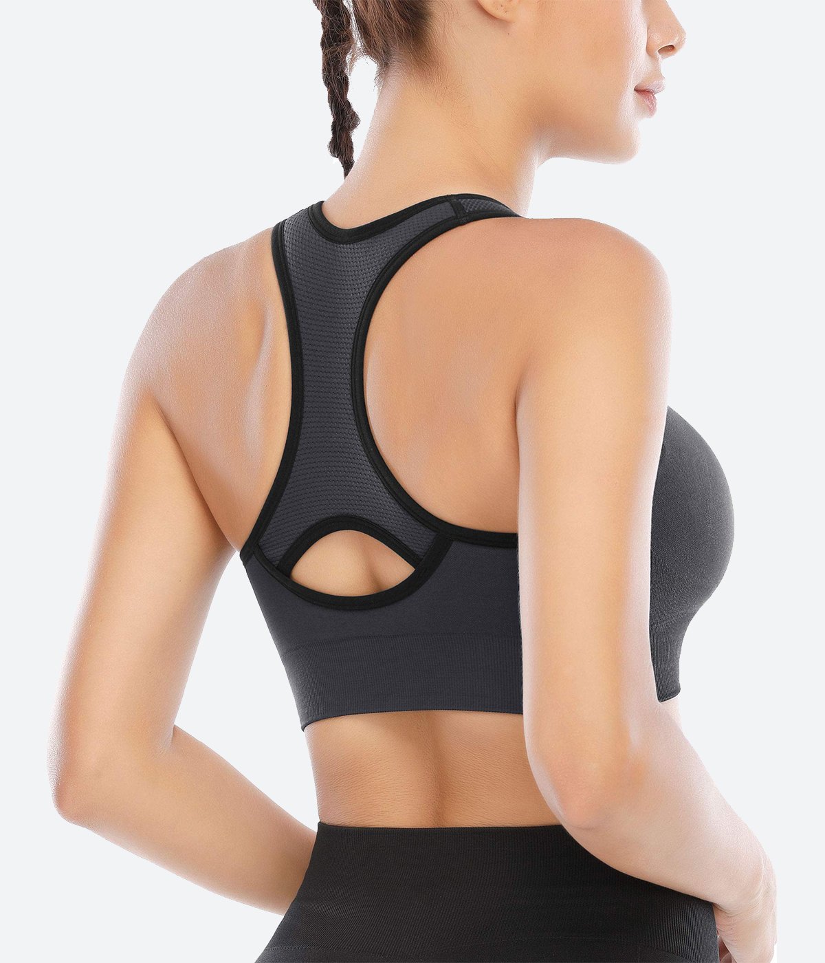 Gaiam Women's Strappy Wireless Sports Bra - Medium Impact Racerback Workout  & Yoga Bralette - Charcoal Heather Shine, X-Large : : Clothing,  Shoes & Accessories