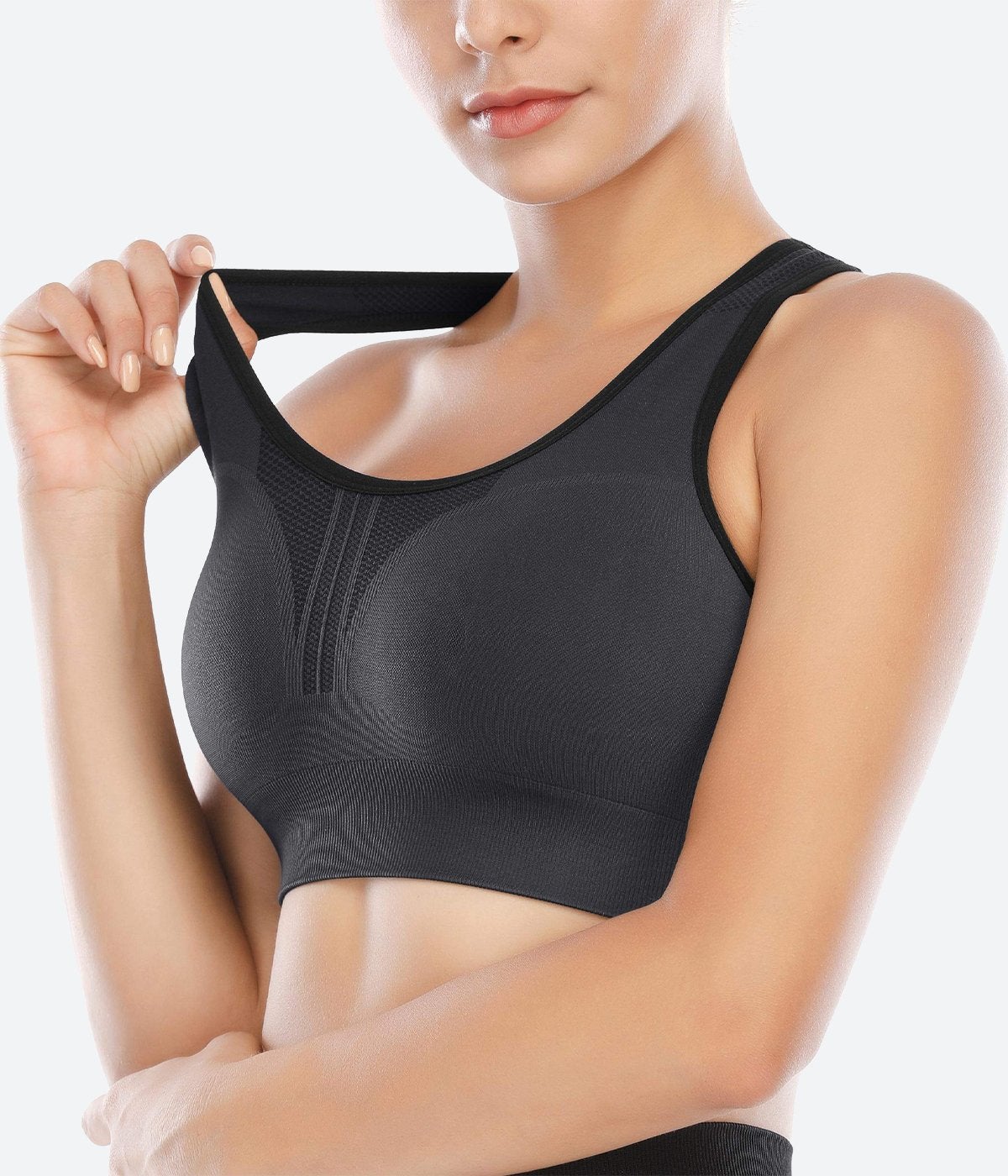 3-6 Women's Sport Bras Yoga Racer Back Molded Cup Wire free High Impact Bra  6816