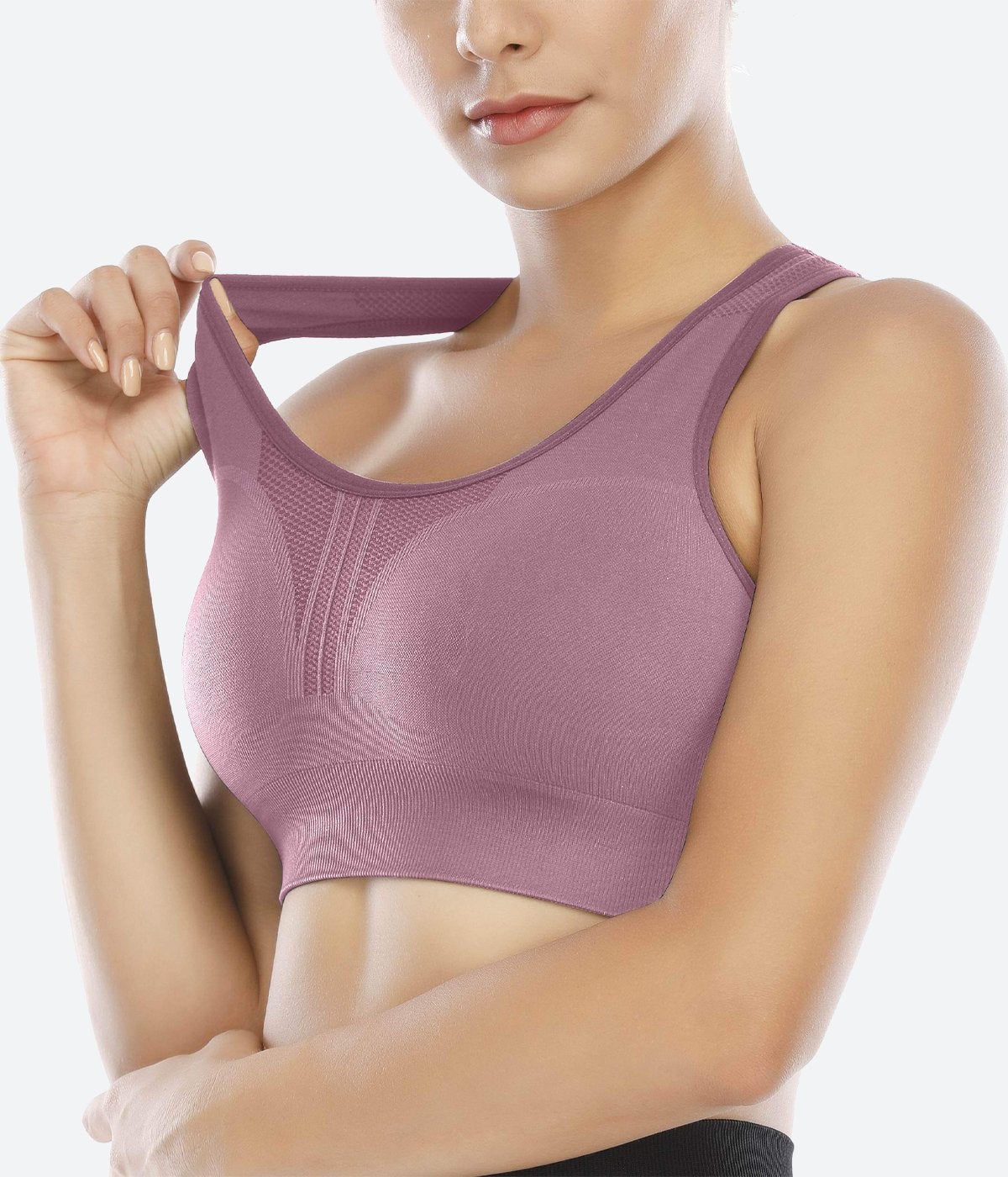 Hunpta Women Seamless Sports Bra High Impact Pocket Yoga Bra Zero-binding  Underwear 