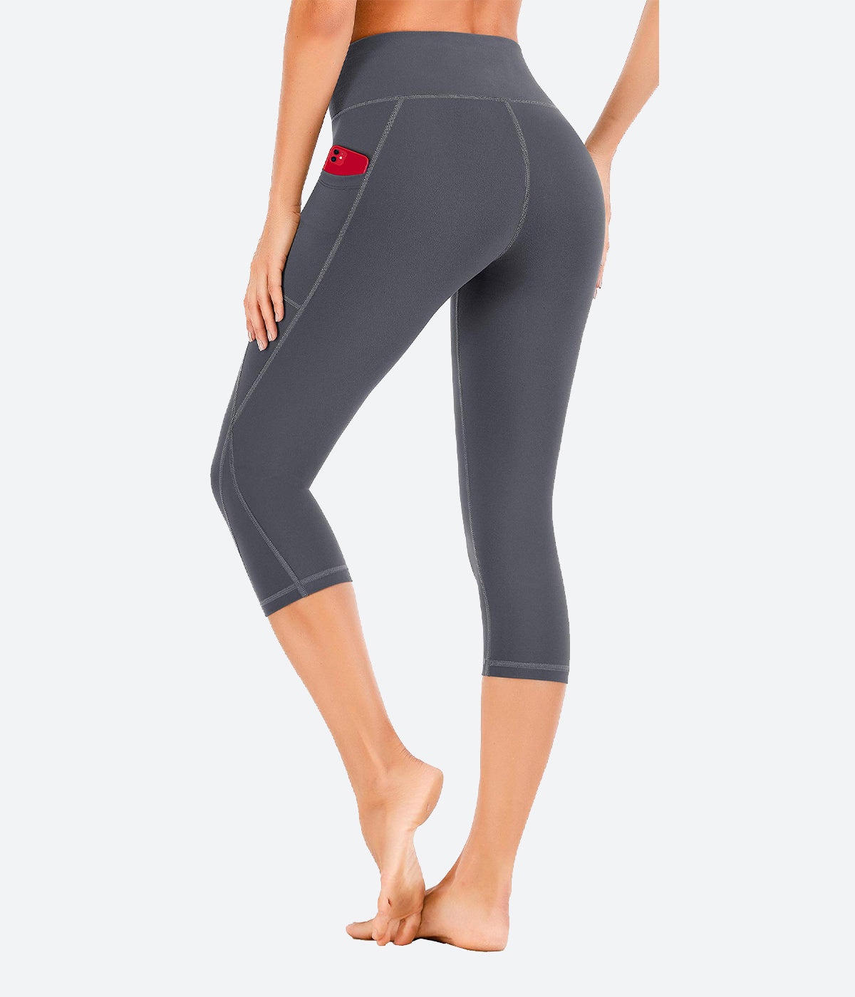 Cotton Spandex Knee Length Capris Leggings for Casual Yoga Exercise Workout  Capris with Pockets Women Yoga Wear : : Clothing, Shoes 