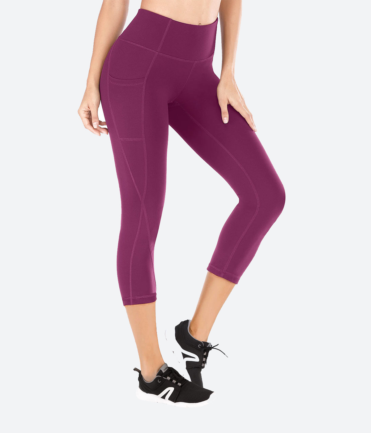 leggings for women with pockets purple : RAYPOSE Women's Workout Running  Capris Leggings Pock