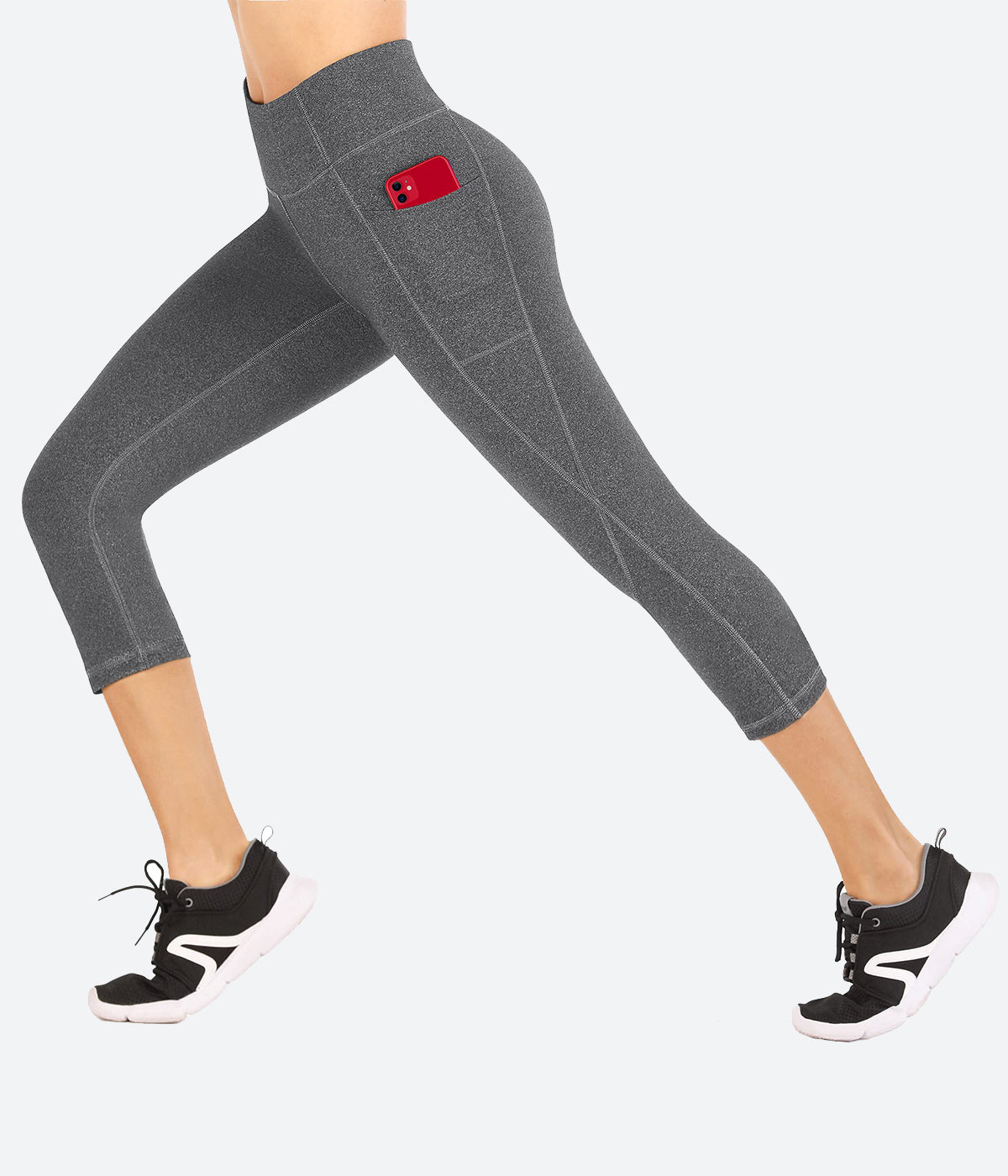 SALE! Silver Grey Cassi Side Pockets Workout Leggings Yoga