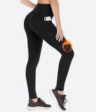 HeatLab Fleece Lined Winter Yoga Pants - HY49 - Gray / XS