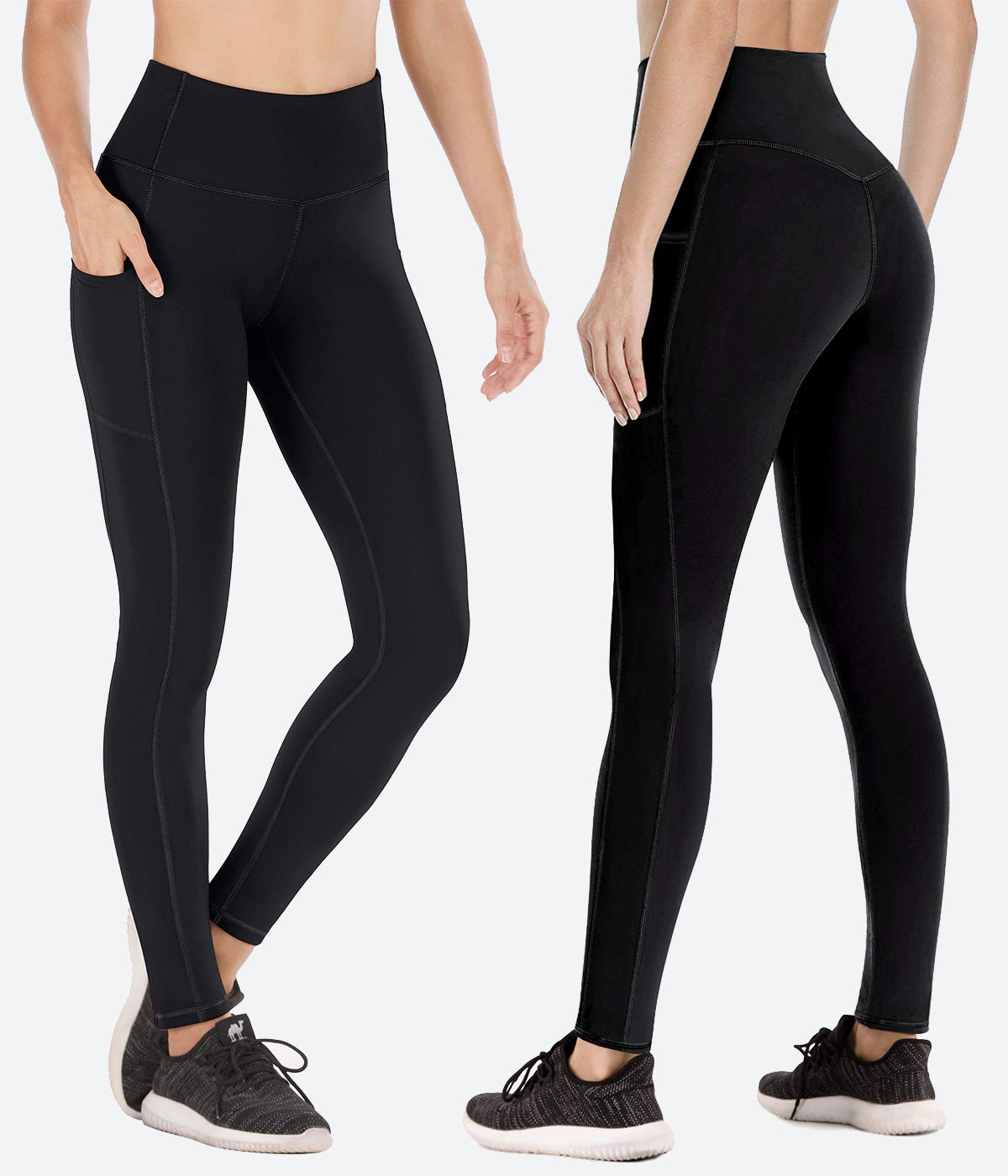 GAYHAY Fleece Lined Leggings with Pockets for Women - High Waisted Yoga  Pants Winter Warm Workout Leggings Reg & Plus Size Black