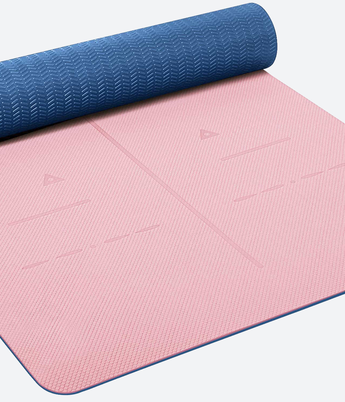 Heathyoga TPE Body Alignment System Yoga Mat - Pink - Pink
