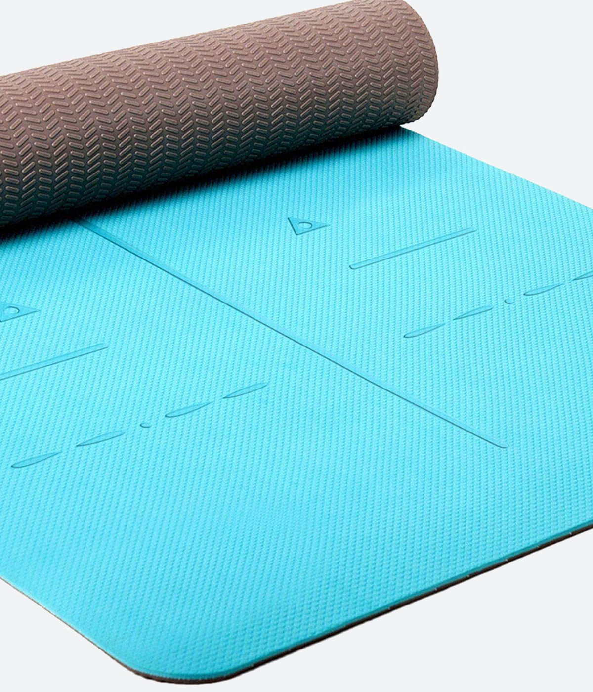 Heathyoga TPE Body Alignment System Yoga Mat - Turquoise - Turquoise