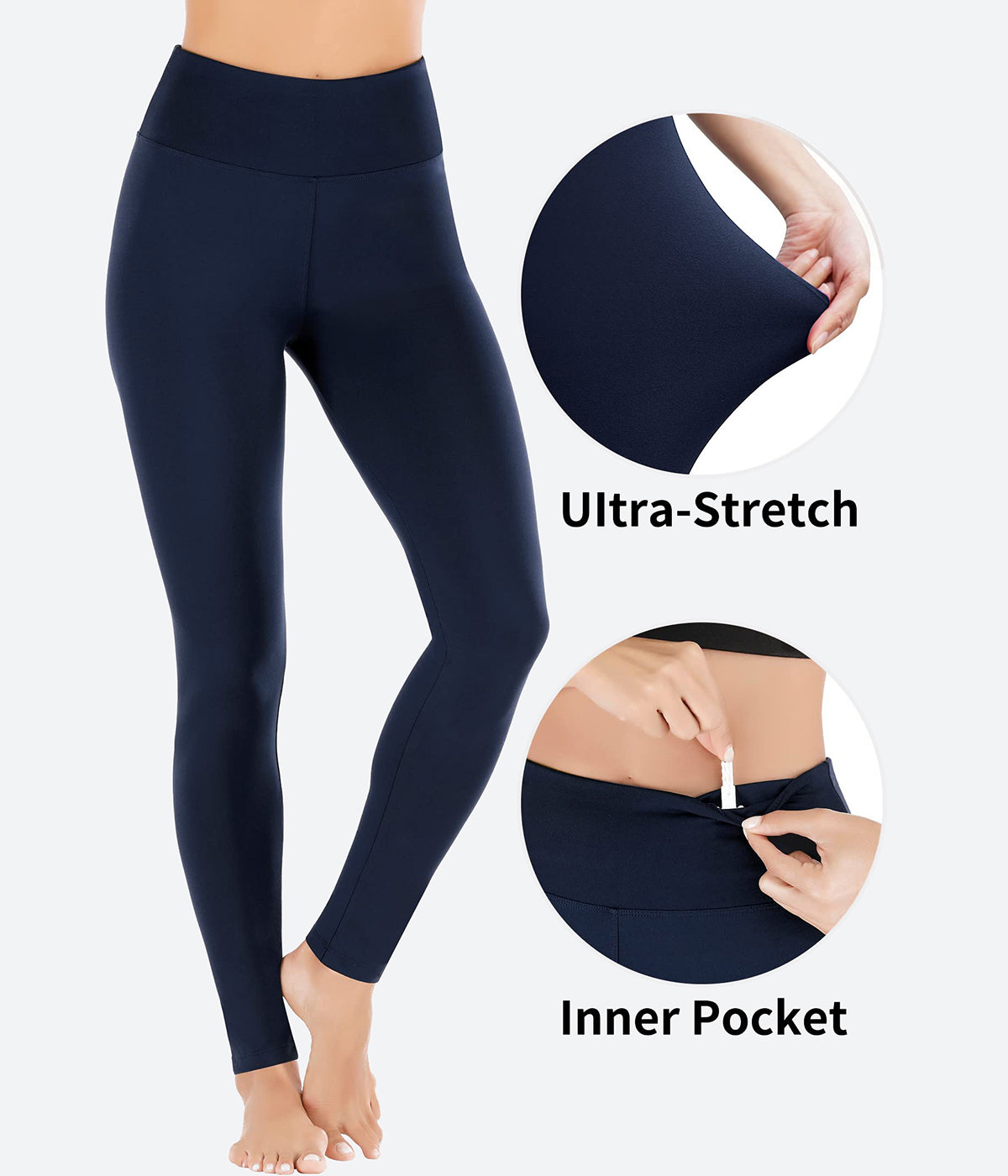 UUE 20Inseam High Waisted Yoga Pants, 7/8 Length leggings with pockets 
