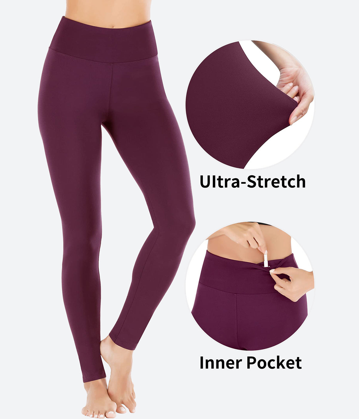 Heathyoga Yoga Pants for Women with Pockets High Waisted Leggings with  Pockets f